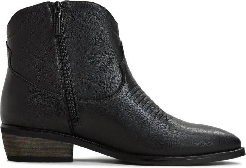 Cesare Gaspari Luxe Leren Cowboy Laarzen Zwart Black Dames