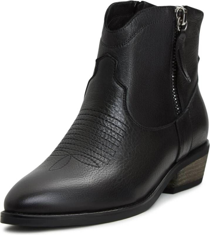 Cesare Gaspari Luxe Leren Cowboy Laarzen Zwart Black Dames