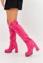 Cesare Gaspari Luxe Leren Over-de-Knie Laarzen Pink Dames - Thumbnail 12