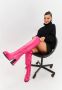 Cesare Gaspari Luxe Leren Over-de-Knie Laarzen Pink Dames - Thumbnail 4