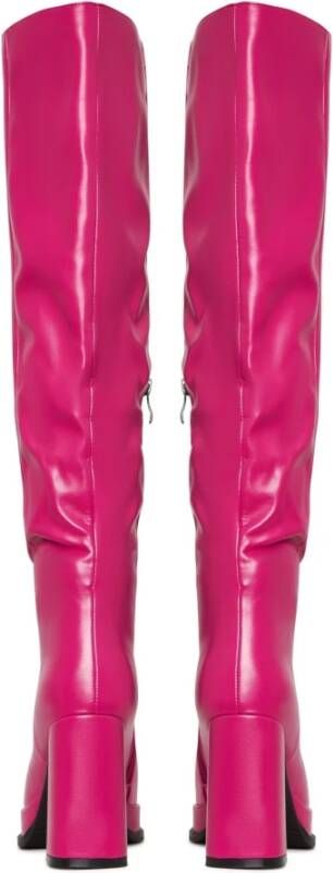 Cesare Gaspari Luxe Leren Over-de-Knie Laarzen Pink Dames