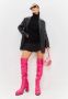 Cesare Gaspari Luxe Leren Over-de-Knie Laarzen Pink Dames - Thumbnail 6