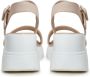 Cesare Gaspari Luxe Leren Plateau Sandalen Beige Dames - Thumbnail 6