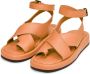 Cesare Gaspari Luxe Leren Plateau Sandalen Oranje Orange Dames - Thumbnail 3