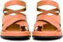 Cesare Gaspari Luxe Leren Plateau Sandalen Oranje Orange Dames - Thumbnail 5