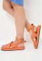 Cesare Gaspari Luxe Leren Plateau Sandalen Oranje Orange Dames - Thumbnail 6