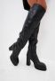 Cesare Gaspari Luxe leren over-de-knie laarzen Zwart Black Dames - Thumbnail 17