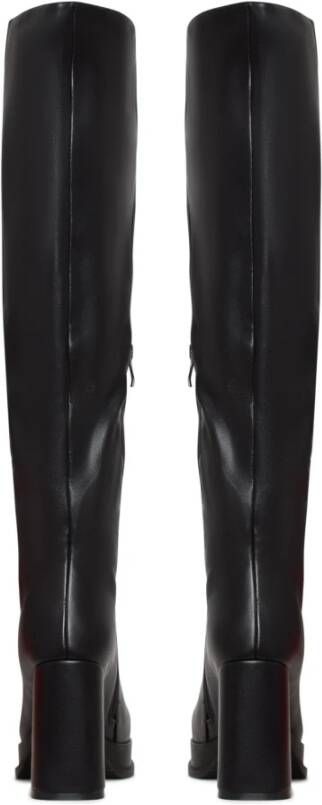 Cesare Gaspari Luxe leren over-de-knie laarzen Zwart Black Dames