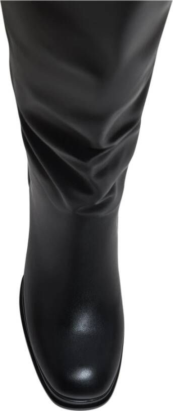 Cesare Gaspari Luxe leren over-de-knie laarzen Zwart Black Dames