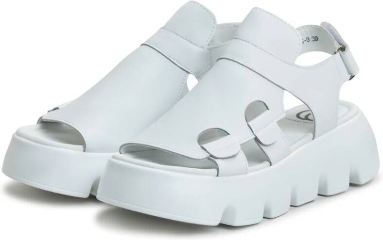 Cesare Gaspari Luxe Platform Sandalen Wit Black Dames