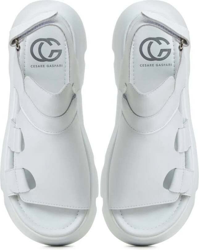 Cesare Gaspari Luxe Platform Sandalen Wit Black Dames