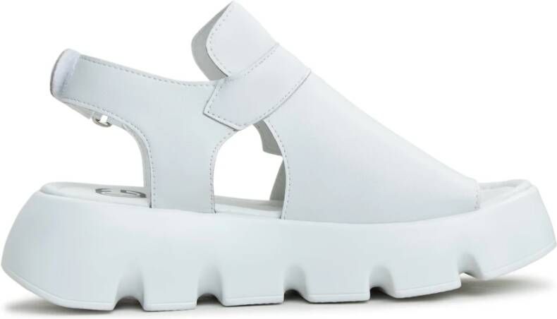 Cesare Gaspari Luxe Platform Sandalen Wit Black Dames