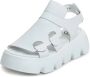 Cesare Gaspari Luxe Platform Sandalen Wit Black Dames - Thumbnail 7