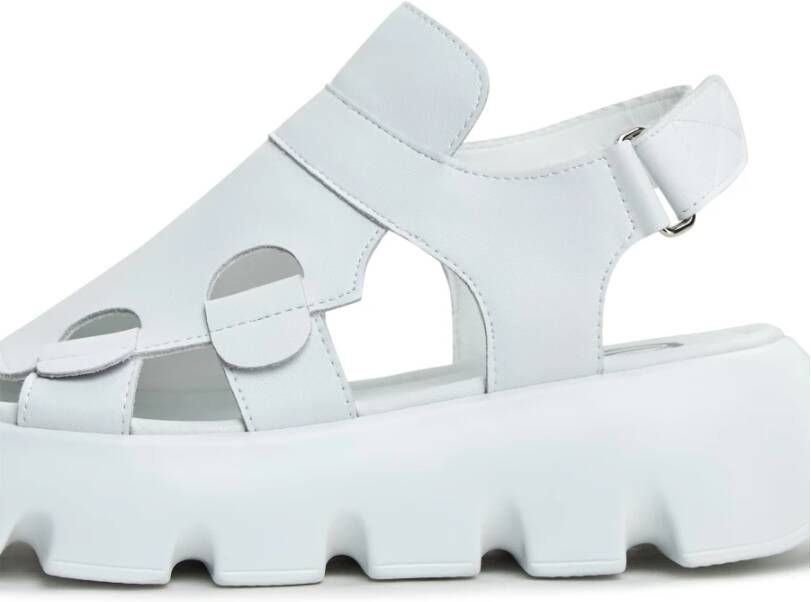 Cesare Gaspari Luxe Platform Sandalen Wit Black Dames
