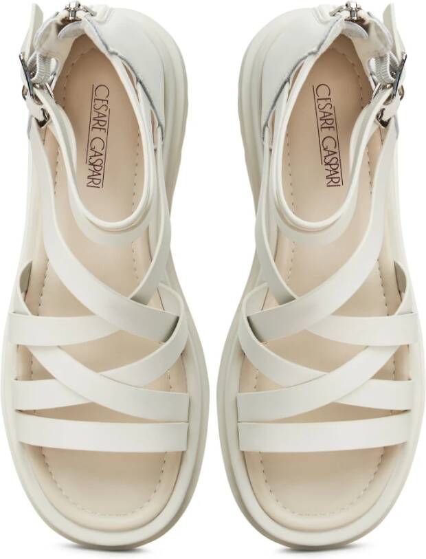 Cesare Gaspari Luxe Platform Sandalen Wit White Dames