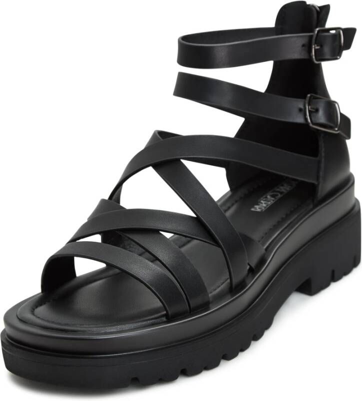 Cesare Gaspari Luxe Platform Sandalen Zwart Black Dames