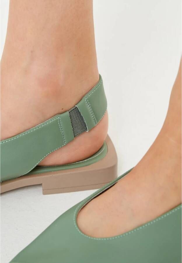 Cesare Gaspari Luxe Platte Sandalen Green Dames
