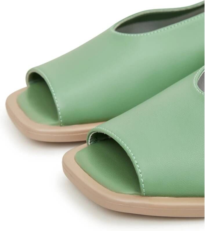 Cesare Gaspari Luxe Platte Sandalen Green Dames