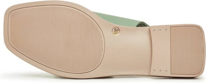 Cesare Gaspari Luxe Platte Sandalen Green Dames