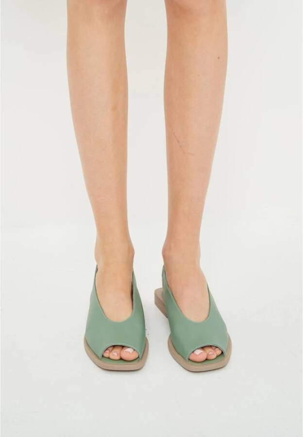 Cesare Gaspari Luxe Platte Sandalen Green Dames