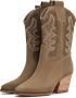 Cesare Gaspari Luxe Suede Cowboy Laarzen Beige Dames - Thumbnail 2