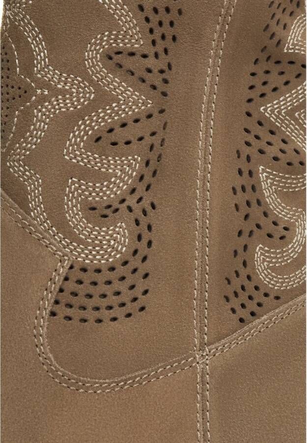 Cesare Gaspari Luxe Suede Cowboy Laarzen Beige Dames
