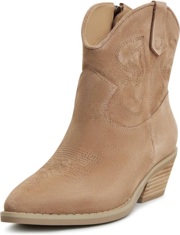 Cesare Gaspari Luxe Suede Cowboy Laarzen Bruin Brown Dames