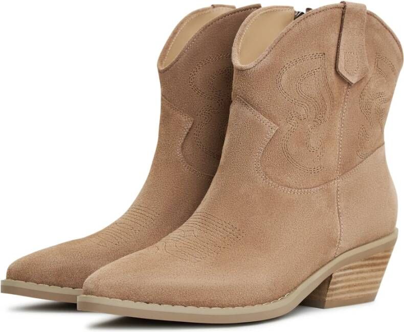 Cesare Gaspari Luxe Suede Cowboy Laarzen Bruin Brown Dames