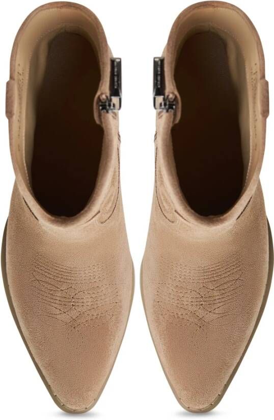 Cesare Gaspari Luxe Suede Cowboy Laarzen Bruin Brown Dames