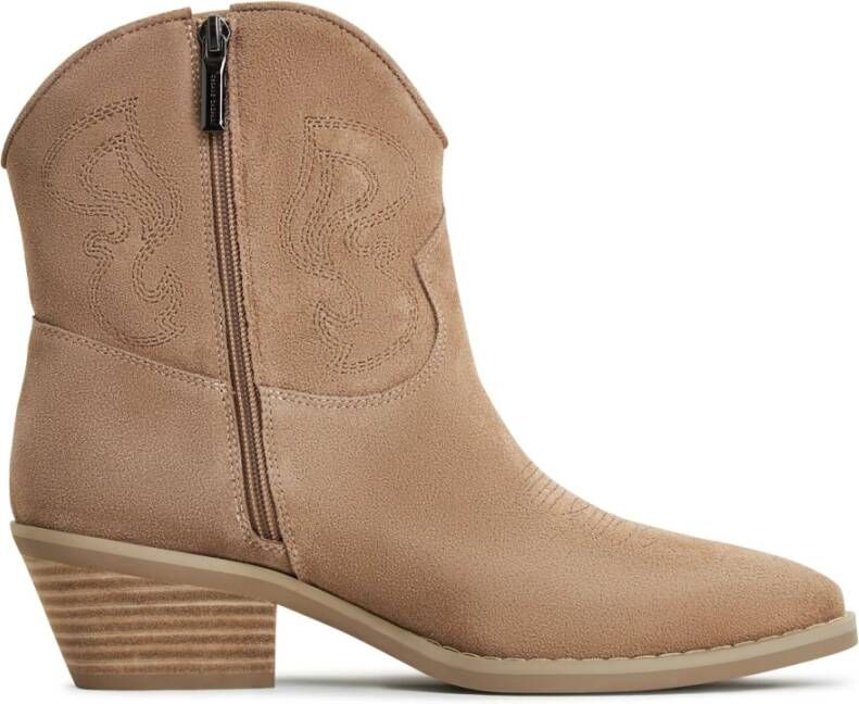 Cesare Gaspari Luxe Suede Cowboy Laarzen Bruin Brown Dames