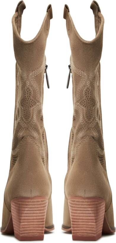 Cesare Gaspari Luxe Suede Cowboy Laarzen Bruin Brown Dames