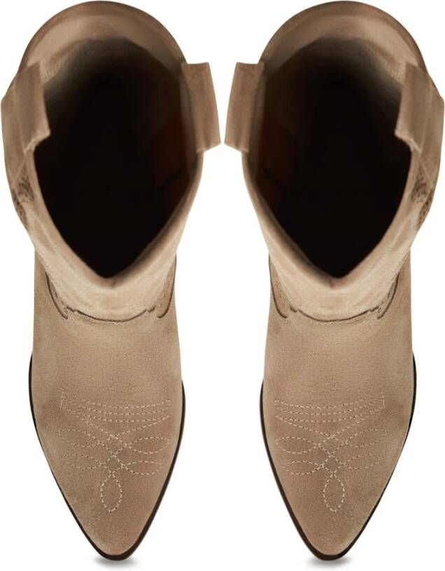 Cesare Gaspari Luxe Suede Cowboy Laarzen Bruin Brown Dames