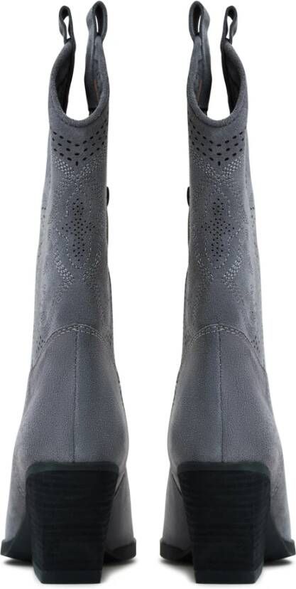 Cesare Gaspari Luxe Suede Cowboy Laarzen Grijs Gray Dames