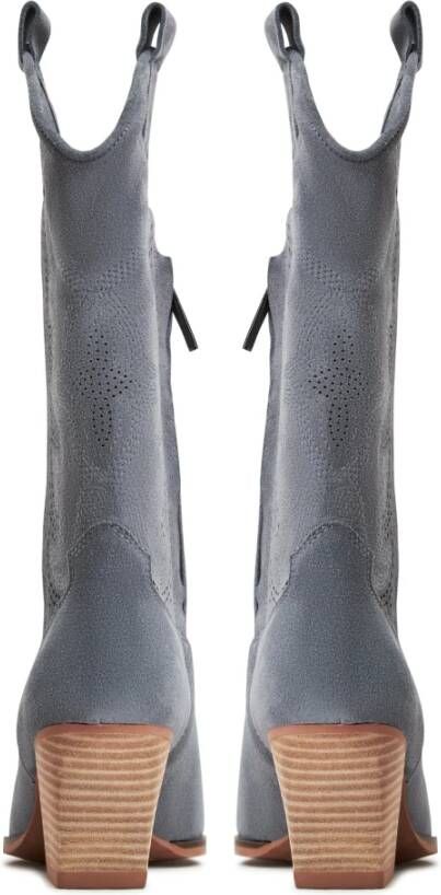 Cesare Gaspari Luxe Suede Cowboy Laarzen Grijs Gray Dames
