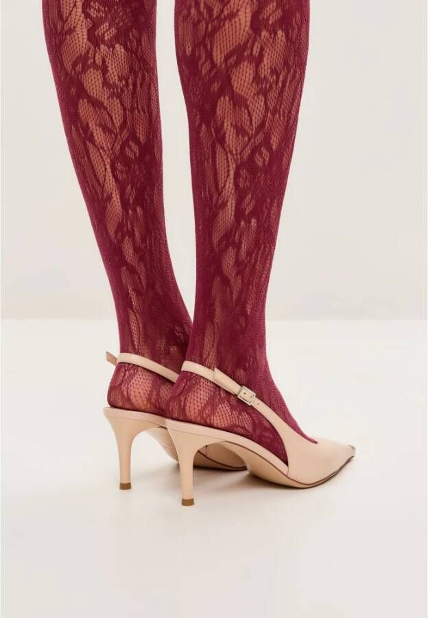 Cesare Gaspari Metal Accent Leather Pumps Beige
