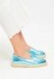 Cesare Gaspari Platte zool loafers Metallic Blauw Blue Dames - Thumbnail 6
