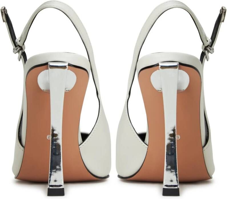 Cesare Gaspari Metallic Stiletto Heel Pumps Wit White Dames