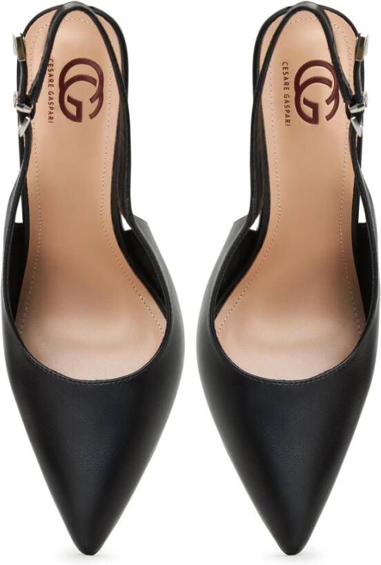 Cesare Gaspari Metallic Stiletto Heel Pumps Zwart Black Dames