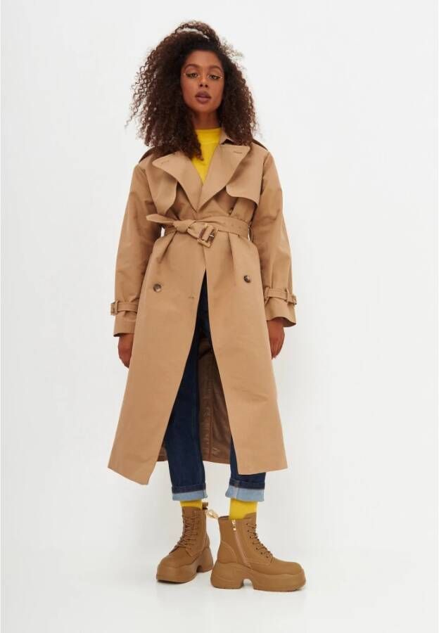 Cesare Gaspari Platform Enkellaarzen Beige Dames