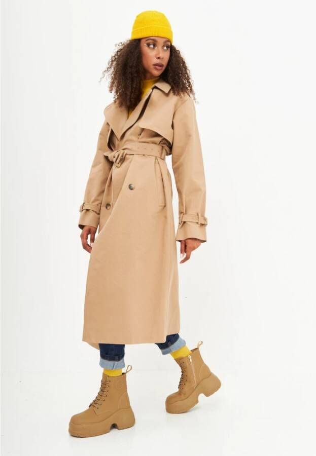 Cesare Gaspari Platform Enkellaarzen Beige Dames