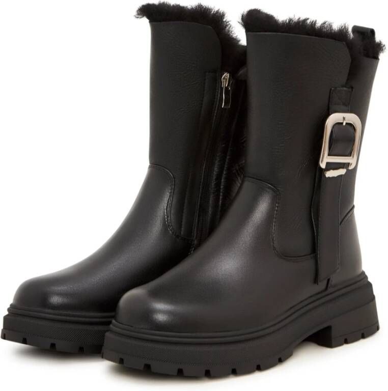 Cesare Gaspari Platform Enkellaarzen Black Dames