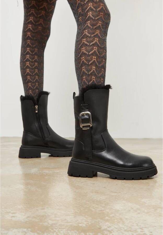 Cesare Gaspari Platform Enkellaarzen Black Dames