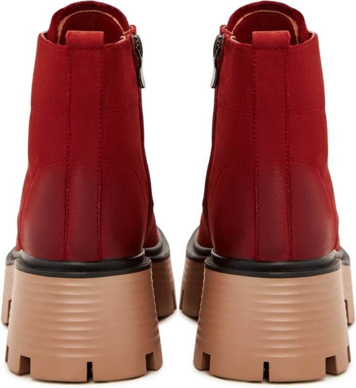 Cesare Gaspari Casual Platform Enkellaarzen Rood Red Dames