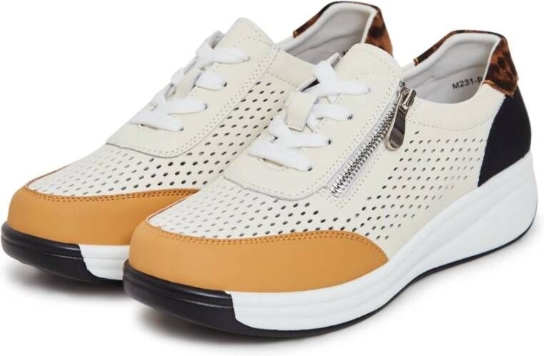 Cesare Gaspari Platform Leren Sneakers Bruin Multicolor Dames