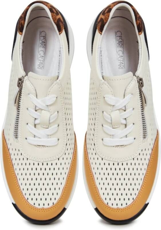 Cesare Gaspari Platform Leren Sneakers Bruin Multicolor Dames