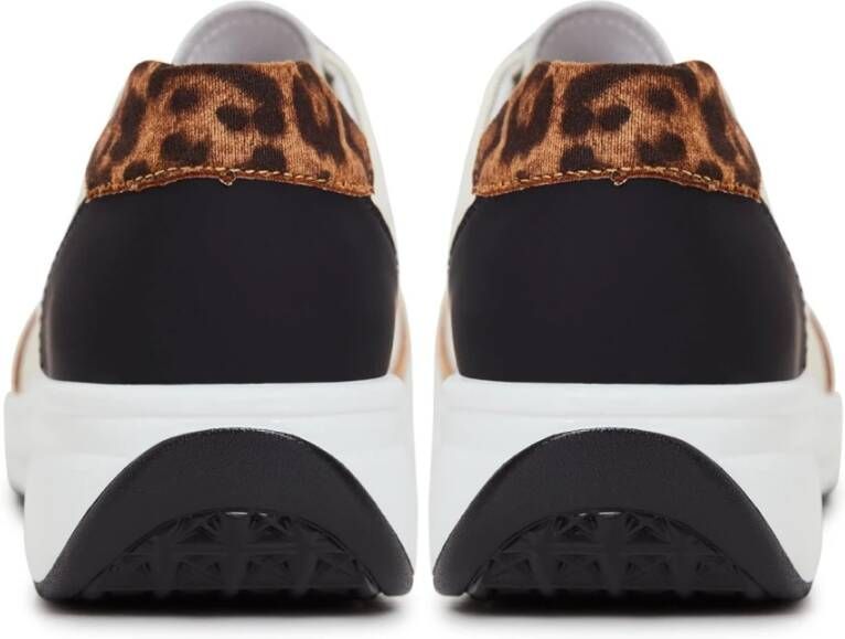 Cesare Gaspari Platform Leren Sneakers Bruin Multicolor Dames