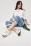 Cesare Gaspari Platform Leren Sneakers Wit Multicolor Dames - Thumbnail 4