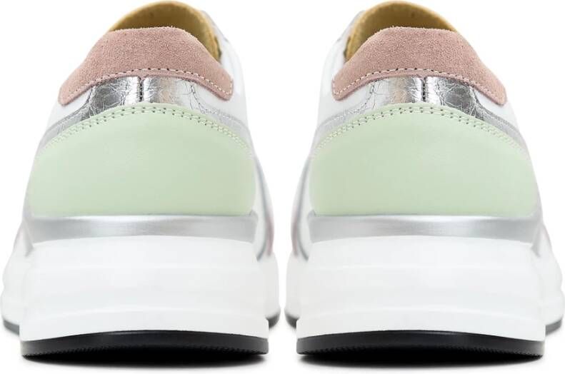 Cesare Gaspari Platform Leren Sneakers Wit Multicolor Dames