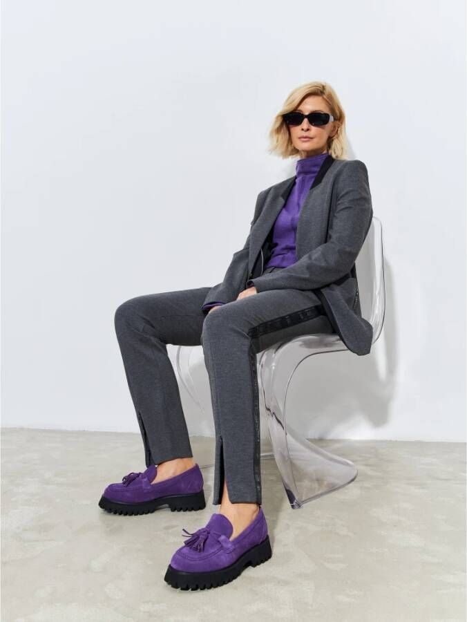 Cesare Gaspari Platform Loafers Violet Purple Dames