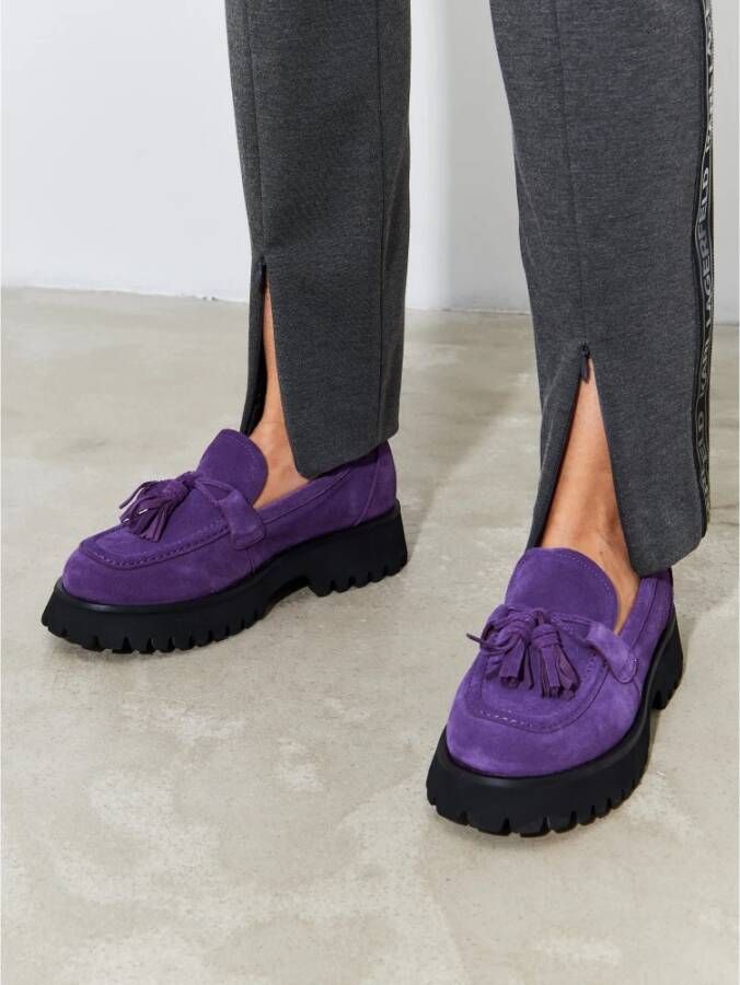 Cesare Gaspari Platform Loafers Violet Purple Dames